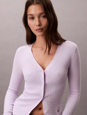 Cardigan țesut cu model împletit Monologo