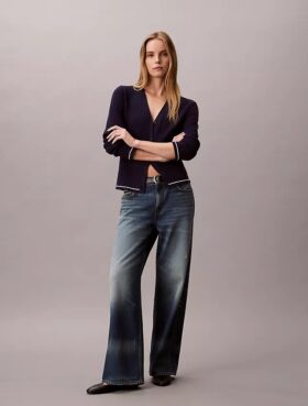 Cardigan țesut cu model împletit Monologo