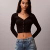 Cardigan scurt cu nervuri