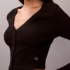 Cardigan scurt cu nervuri