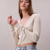 Cardigan scurt cu nervuri Cardigan scurt cu nervuri