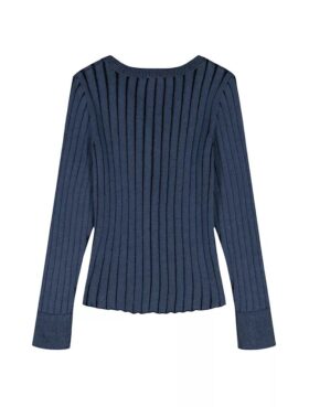 Cardigan slim cu nervuri largi pentru fete