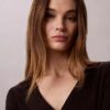 Cardigan slim din tricot fin cu nervuri, cu monogramă țesută