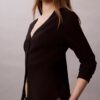 Cardigan slim din tricot fin cu nervuri, cu monogramă țesută