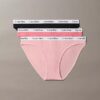 Carousel Bikini din bumbac Cotton Stretch cu nervuri, pachet de 3
