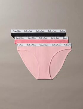 Carousel Bikini din bumbac Cotton Stretch cu nervuri, pachet de 3