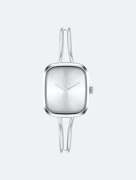 Ceas cu brățară tip bangle și cadran periat