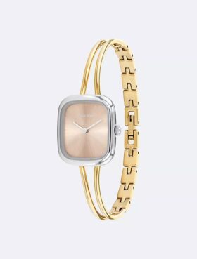 Ceas cu brățară tip bangle și cadran periat
