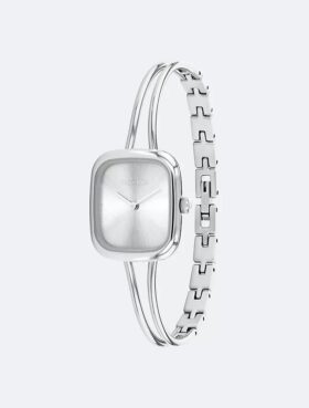 Ceas cu brățară tip bangle și cadran periat