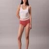 Chiloți cu talie înaltă din bumbac elastic cu nervuri Chiloți cu talie înaltă din bumbac elastic cu nervuri