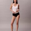 Chiloți cu talie înaltă din bumbac elastic cu nervuri Chiloți cu talie înaltă din bumbac elastic cu nervuri