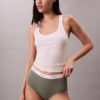 Chiloți cu talie înaltă din bumbac elastic cu nervuri Chiloți cu talie înaltă din bumbac elastic cu nervuri