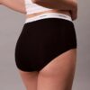 Chiloți cu talie înaltă din bumbac elastic cu nervuri Chiloți cu talie înaltă din bumbac elastic cu nervuri