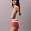 Chiloți cu talie înaltă din bumbac elastic cu nervuri Chiloți cu talie înaltă din bumbac elastic cu nervuri