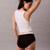 Chiloți cu talie înaltă din bumbac elastic cu nervuri Chiloți cu talie înaltă din bumbac elastic cu nervuri