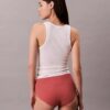 Chiloți cu talie înaltă din bumbac elastic cu nervuri Chiloți cu talie înaltă din bumbac elastic cu nervuri