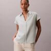 Cămașă clasică cu mâneci scurte din amestec de in