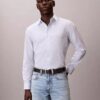 Cămașă clasică cu nasturi din bumbac elastic cu dungi