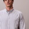 Cămașă clasică din bumbac Cotton Stretch cu dungi, tip Oxford, cu nasturi