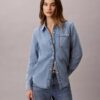 Cămașă clasică din denim cu nasturi Cămașă clasică din denim cu nasturi