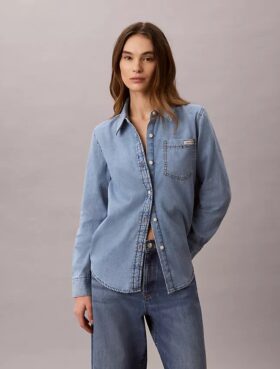 Cămașă clasică din denim cu nasturi