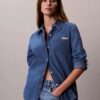 Cămașă clasică din denim cu nasturi Cămașă clasică din denim cu nasturi