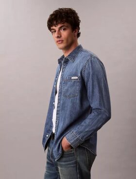 Cămașă clasică din denim cu nasturi