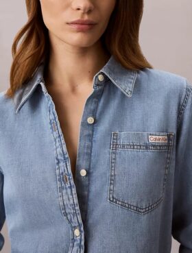 Cămașă clasică din denim cu nasturi