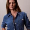 Cămașă clasică din denim cu nasturi Cămașă clasică din denim cu nasturi