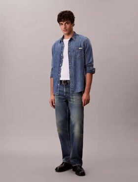 Cămașă clasică din denim cu nasturi