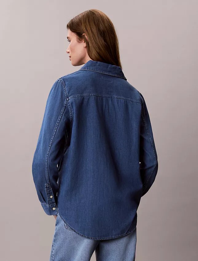 Cămașă clasică din denim cu nasturi Cămașă clasică din denim cu nasturi