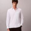 Cămașă clasică din seersucker uni