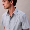 Cămașă clasică elastică cu dungi vopsite în fir