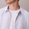 Cămașă clasică elastică cu dungi vopsite în fir