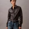 Cămașă cu nasturi din piele de miel