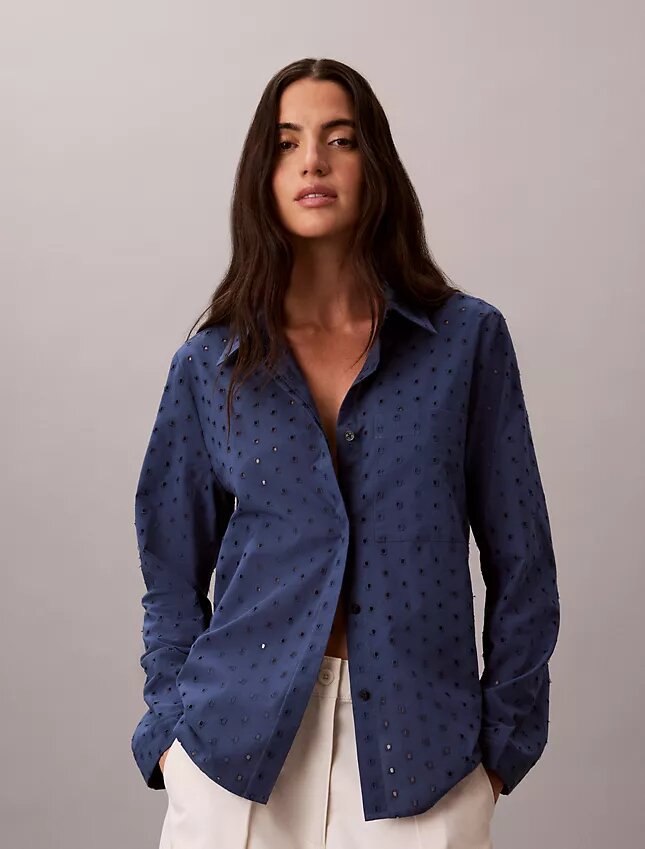 Cămașă cu nasturi și broderie englezească Cămașă cu nasturi și broderie englezească