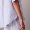 Cămașă de dormit din poplin de bumbac, cu mâneci scurte și croi lejer