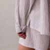 Cămașă de dormit relaxată din poplin de bumbac, cu nasturi