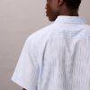 Cămașă din bumbac elastic cu dungi, mâneci scurte și nasturi Cămașă din bumbac elastic cu dungi, mâneci scurte și nasturi