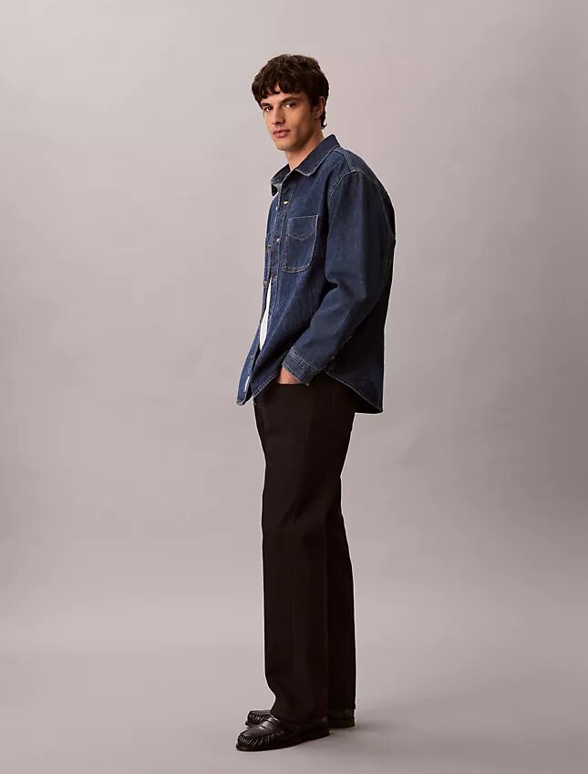 Cămașă din denim cu monogramă integrală, stil anii ’90 Cămașă din denim cu monogramă integrală, stil anii ’90