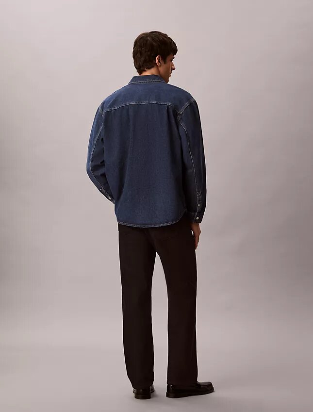 Cămașă din denim cu monogramă integrală, stil anii ’90 Cămașă din denim cu monogramă integrală, stil anii ’90