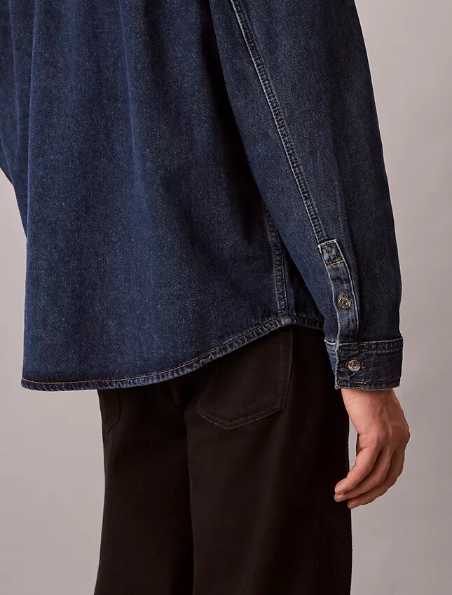 Cămașă din denim cu monogramă integrală, stil anii ’90 Cămașă din denim cu monogramă integrală, stil anii ’90