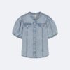 Cămașă din denim cu nasturi pentru fete