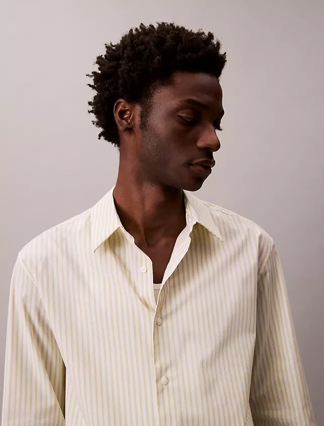 Cămașă din poplin Cotton Stretch cu dungi, cu nasturi Cămașă din poplin Cotton Stretch cu dungi, cu nasturi