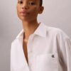 Cămașă din poplin de bumbac cu logo jacquard