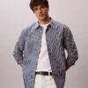 Cămașă din poplin spălat, cu dungi și nasturi Cămașă din poplin spălat, cu dungi și nasturi
