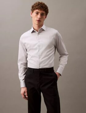 Cămașă elegantă, slim fit, din bumbac elastic, cu nasturi