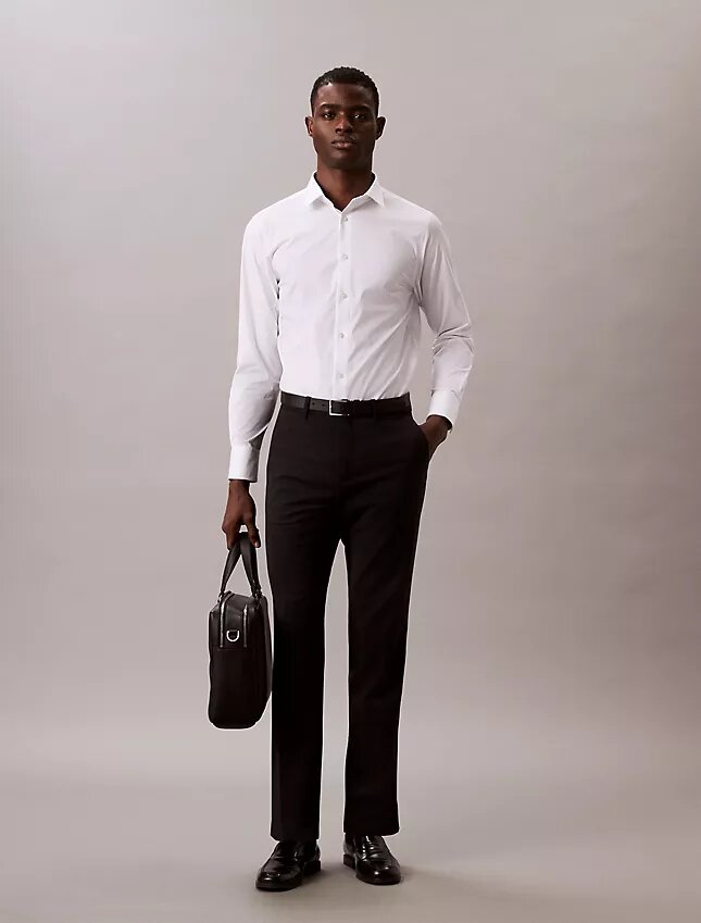 Cămașă elegantă, slim fit, din bumbac elastic, cu nasturi Cămașă elegantă, slim fit, din bumbac elastic, cu nasturi