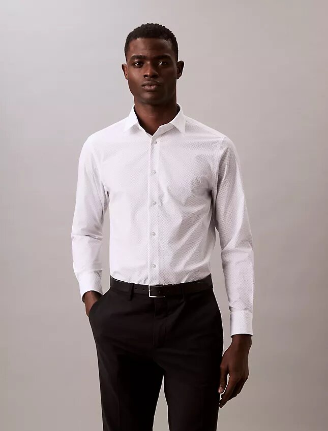 Cămașă elegantă, slim fit, din bumbac elastic, cu nasturi Cămașă elegantă, slim fit, din bumbac elastic, cu nasturi