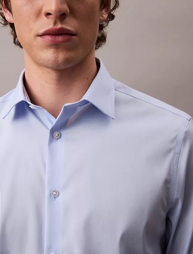 Cămașă elegantă, slim fit, din bumbac elastic, cu nasturi Cămașă elegantă, slim fit, din bumbac elastic, cu nasturi